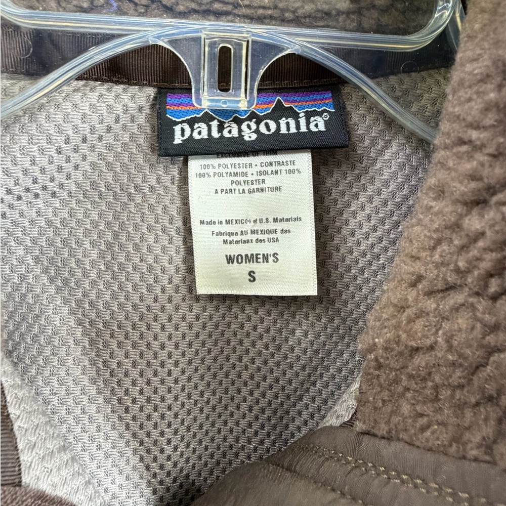 Patagonia Sherpa Fleece Vest Brown Full Zip Cozy Women’s Small - Picture 5 of 6
